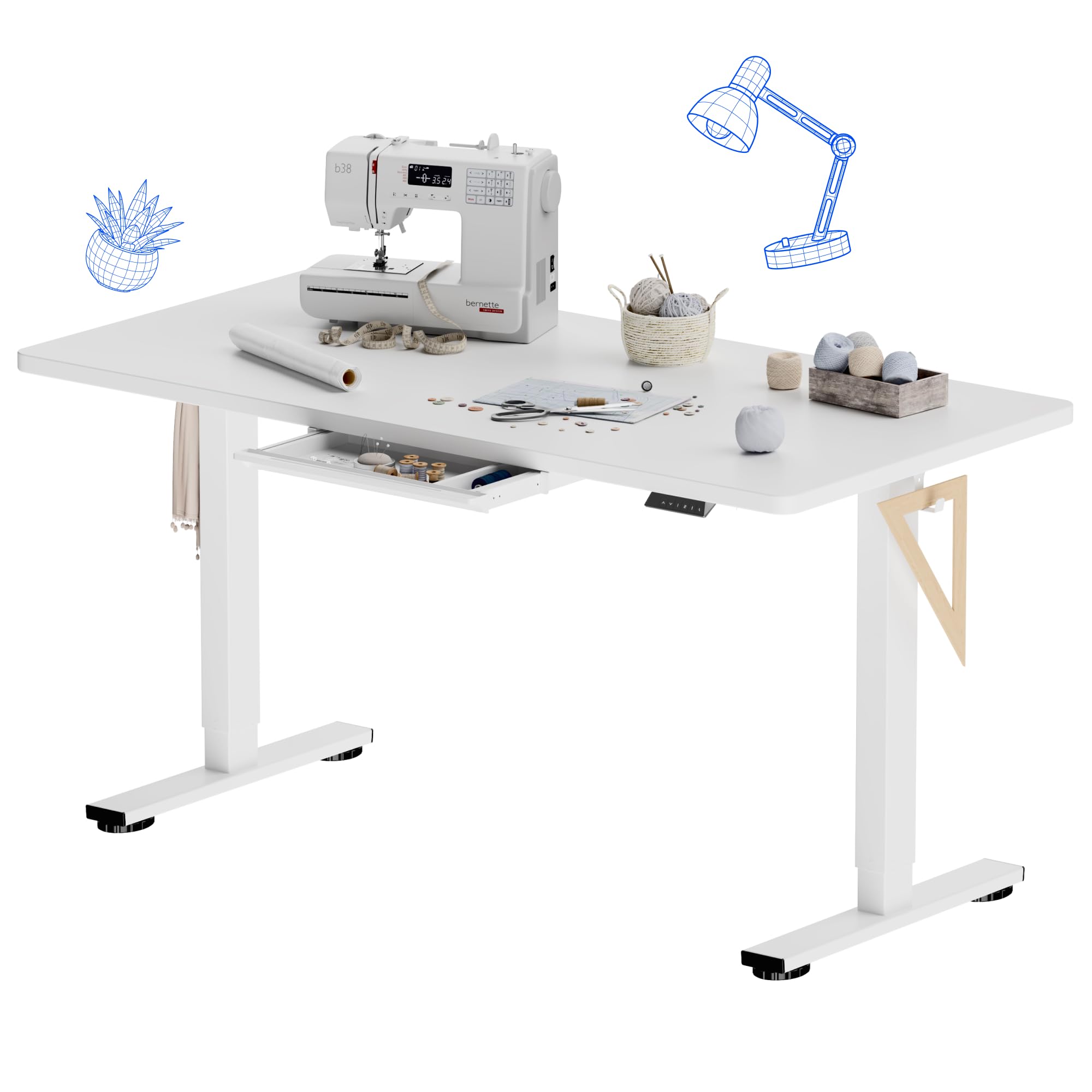 FLEXISPOT Electric Adjustable Workbench, 55x28 Inches Ergonomic